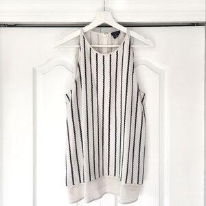 Theory Silk Top Black and White Size L EUC